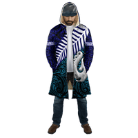 Aotearoa New Zealand Maori Fern Fish Hook Cloak For Men and Women - Polynesian Pride