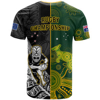Australia Rugby Mix Aotearoa Rugby T Shirt Wallabies All Black Special Version LT14 - Polynesian Pride