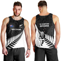 New Zealand Silver Fern Rugby Men Tank Top All Black Go Champions Maori Pattern LT14