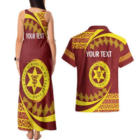 Personalised Tonga High School Couples Matching Tank Maxi Dress and Hawaiian Shirt Happy 77 Years Anniversary LT14 - Polynesian Pride