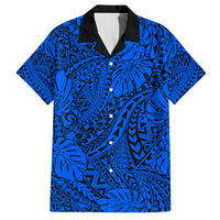 Matching Hawaiian Outfits For Couples Polynesian Tribal Art Blue LT14
