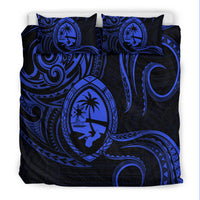 Polynesian Pride Guam With Polynesian Tribal Tattoo and Coat of Arms Bedding Set Blue Version LT9 - Polynesian Pride