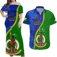 Vanuatu Malampa Province Matching Hawaiian Shirt and Dress Turtle Sand Drawing Unique Tapa LT14 Green - Polynesian Pride