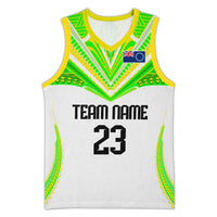 Custom Cook Islands Basketball Jersey Tatau Art Sport Style White Color CTM03 Unisex Multicolor - Polynesian Pride