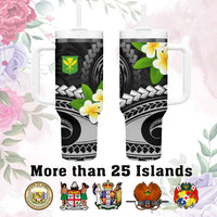 Custom AAPI Heritage Month Tumbler With Handle Polynesian Tribal Tattoo