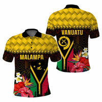 Custom Vanuatu Provinces Day Polo Shirt Polynesian Tribal Pattern Mix Flag