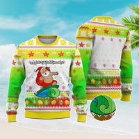 Custom Christmas Hawaii Symbols Knitted Sweatshirt Polynesian Tribal Pattern