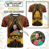 Custom Photo Papua New Guinea Independence Day T Shirt 50th Anniversary - Polynesian Pride
