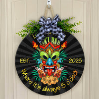 Custom Tiki Bar Hanging Door Sign