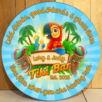 Custom Tiki Bar Hanging Door Sign Tropical Vibe