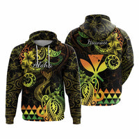 Custom Hawaii Symbols Hoodie Plumeria Kakau Polynesian Tribal