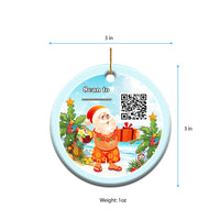 Custom Photo QR Code Polynesia Christmas Ceramic Ornament