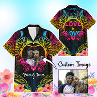 Custom Photo Happy Pansexual Pride Day Hawaiian Shirt Love Is Love Polynesian Style