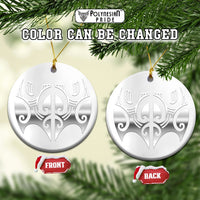 Custom New Zealand Christmas Maori Moko Kauae Ceramic Ornament
