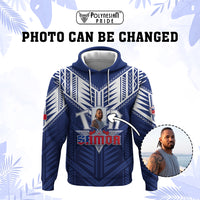 Custom Photo Toa Samoa Rugby Hoodie Samoan Pride With Tribal Pattern CTM05 - Polynesian Pride