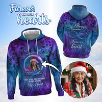 Custom Photo Memorial Hoodie You Are Never Gone From My Heart Polynesian Tribal Pattern CTM05 Pullover Hoodie Galaxy - Polynesian Pride