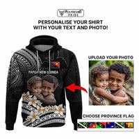 Custom Photo Papua New Guinea Provinces Hoodie Bird of Paradise with Black Polynesian Tribal