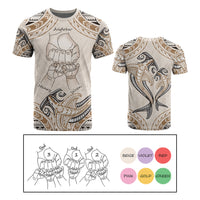 Custom Fist Bump Father's Day Sign T Shirt Polynesian Shark Tribal Tattoo CTM09 Multicolor - Polynesian Pride