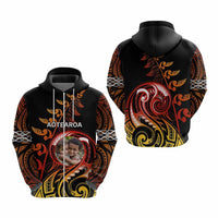 Custom New Zealand Hoodie Aotearoa Symbols with Maori Fern Reggae Arty Color