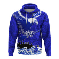 Custom American Samoa Fautasi Race Hoodie Eagle With Polynesian Pattern