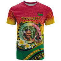 Custom Photo Vanuatu Provinces T Shirt Coat Of Arms Mix Flag - Polynesian Pride