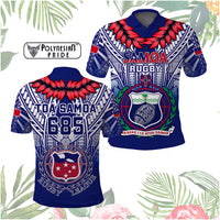 Custom Samoa Rugby Polo Shirt Custom Text And Number With Toa Samoa, Manu Samoa And Manu Samoa 7s Logo - Polynesian Pride