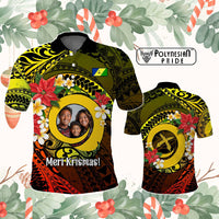 Custom Photo Vanuatu Polo Shirt Vanuatuan Pig Tusk Meri Krismas