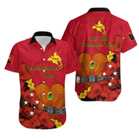 Papua New Guinea Matching Dress and Hawaiian Shirt Polynesian PNG Remembrance Day LT14 No Dress Red - Polynesian Pride