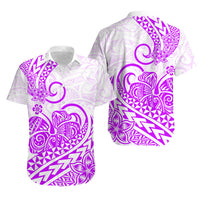 Polynesian Tribal Tattoo Retro Couple Off Long Dress and Hawaiian Shirt Purple Screen Color LT9 - Polynesian Pride