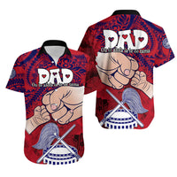 Polynesian Matching Hawaiian Outfits For Couples Dads Day American Samoa Matching Dress and Hawaiian Shirt Dad Ou Te Alofa Ia Te Oe Tama LT9 - Polynesian Pride