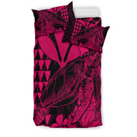Hawaii Sea Turtle Bedding Set Polynesia Kakau with Kanaka Maoli Pink LT9 - Polynesian Pride