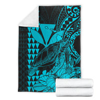 Hawaii Sea Turtle Blanket Polynesia Kakau with Kanaka Maoli Teal LT9 - Polynesian Pride