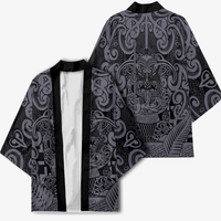 New Zealand Taiaha Maori Kimono LT9 Unisex Black - Polynesian Pride