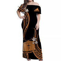 Tokelau Matching Dress and Hawaiian Shirt Tokelauan Tatau with Badge Gold LT14 - Polynesian Pride