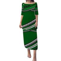 Polynesian Puletasi Dress Simple Green LT6 Long Dress Green - Polynesian Pride