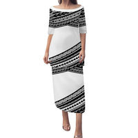Polynesian Puletasi Dress Simple White LT6 Long Dress White - Polynesian Pride