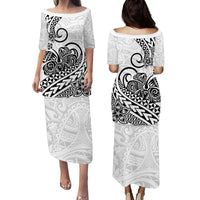 Polynesian Tribal Tattoo Retro Puletasi Dress Black Screen Color LT9 Long Dress Black - Polynesian Pride