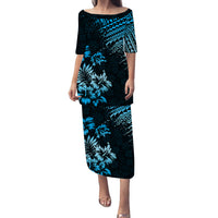 Hawaii Summer Puletasi Dress Mix Polynesian Black-Blue LT6 Long Dress Blue - Polynesian Pride
