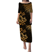 Hawaii Summer Puletasi Dress Mix Polynesian Gold LT6 Long Dress Gold - Polynesian Pride