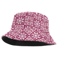 Akala Palaka Quilt Hawaii Bucket Hat Hawaiian Tropical Monstera Sea Turtle
