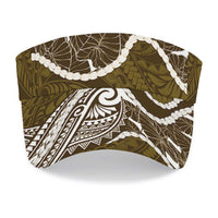 Aloha Hawaii Kalo Pikake Lei Sun Visor Cap Chest Tattoo Gold Hawaiian Pattern
