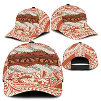 Aloha Hawaii Mikioi Lei Classic Cap Cattail Red Tropical Flower Pattern - Polynesian Pride