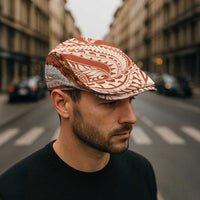 Aloha Hawaii Mikioi Lei Jeff Hat Cattail Red Tropical Flower Pattern - Polynesian Pride