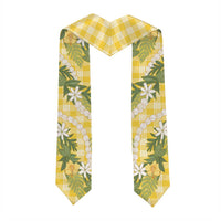 Aloha Puakenikeni Anthurium Pikake Lei Graduation Stole Gold Hawaiian Palaka Pattern
