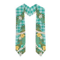 Aloha Puakenikeni Anthurium Pikake Lei Graduation Stole Marine Hawaiian Palaka Pattern
