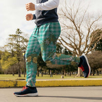 Aloha Puakenikeni Anthurium Pikake Lei Jogger Pants Marine Hawaiian Palaka Pattern
