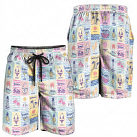 Aloha Summer Posters Grunge Textures Shorts for Men
