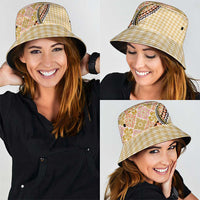 Aloha Vintage Palaka Floral Hawaiian Quilt Bucket Hat Melemele Motif - Polynesian Pride