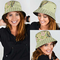 Aloha Vintage Palaka Floral Hawaiian Quilt Bucket Hat Omaomao Motif - Polynesian Pride