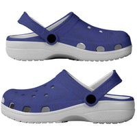 American Samoa Clogs Shoes Tribal Tattoo with Eagle Blue-Red LT03 - Polynesian Pride